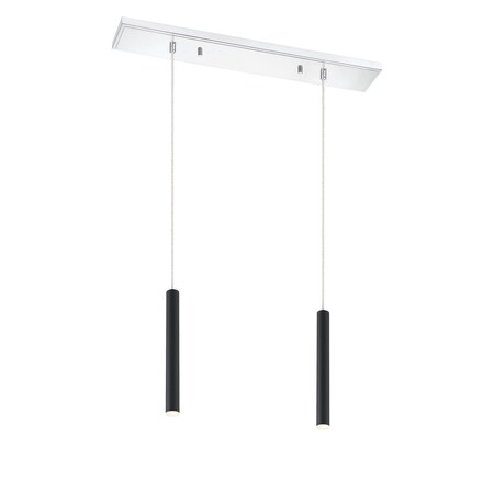 Z-Lite Forest 2 Light Island/Billiard, Chrome & Matte Black 917MP12-MB-LED-2LCH